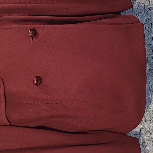 Maroon L.L. Bean Double Breasted Blazer Jacket - Picture 3 of 11